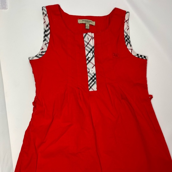 Burberry girls red dress size L large nova trim - Picture 1 of 5